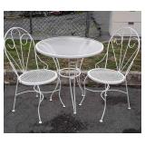 Cute 3pc Balcony Table Set, Wrought Iron framed,