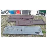 Three sets of poly Window Shutters, 2 wine, one