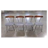 Bent wood mid-century style chairs, grey vinyl
