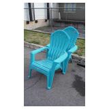 Pair of Poly Outdoor Chairs, Stackable for easy