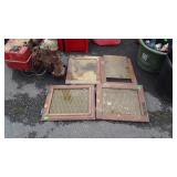 Set of Four 70s era Cabinet Doors with the yellow