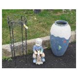 3 Pc Gardening Accessories lot. Iron Planters