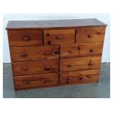 Knotty Pine 7 Drawer Cottage Dresser, 46x14x33"
