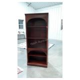Curio Bookcase Wall Cabinet, Mahogany color