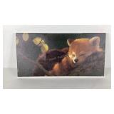 Sleeping fox cub stretched decor canvas, 24x12