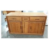 Natural wood server, 48 x 18 x 28