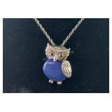 20 inch Lapis lazuli and Austrian crystal owl