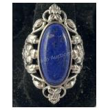 Size 9 Lapis lazuli 9.4ct solitaire platinum