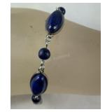 7.5-9.5 inch Lapis lazuli 37.3ct station bracelet