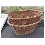 2 Wicker Laundry baskets one damage on handle