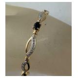 Gold over sterling silver bracelet 7.5in