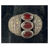 Sterling silver and Marcasite ring size 8, 8.35g