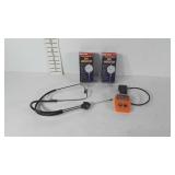 Mechanics lot, stethoscope, 1" dial indicators,