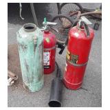 Fire Extinguisher Lot, one copper tank part only,