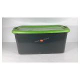 Large storage tote with lid, 30 gallon