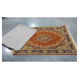 Scatter rug with pad, worsted wool, 66 x 47