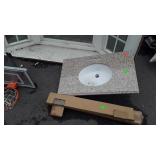 Marble Bath Vanity Sink with the back and side