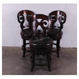 Three swivel top bar chairs, 24" to seat