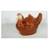 Fapco chicken cookie jar circa 1940s, two small