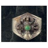 Sterling silver and marcasite mens ring size 10