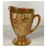 Iris and Herringbone glass pitcher