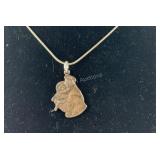 Sterling silver Saint Anthony medal and chain