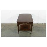 Merman wheeled end table, single drawer
