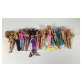 Barbie dolls, eleven including two mermaids