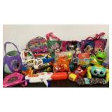 Toys and totes, large tote full of Fisher-Price,