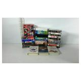 Collection of VHS tapes, many unopened.