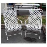 Pair of Nice Outdoor Spring Rocker Chairs, white