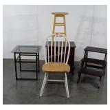 5pc Miscellaneous Furniture Lot, chair, bed