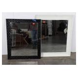 Two Wall Mirrors, both wood framed, used
