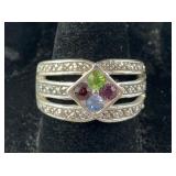 Premier designs jewelry, multi stone ring size 7