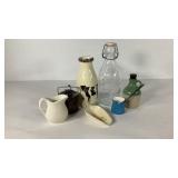 Kitchen decor, enameled warmer, ceramic milk