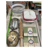 Kitchenware, gravy boat, rolling pin, Covered