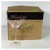 The Pampered Chef martini glasses, box of four