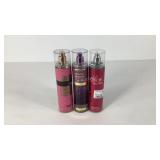 Three fragrance body mists, all full bottles