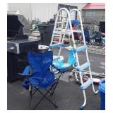 2pc Group. Folding Camping type chair, and