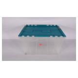 Plastic storage tote, 12 gallon, clear with