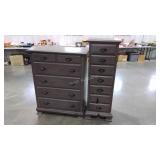 Grey painted chest of drawers and an American