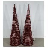 Pair of Home Goods Lighted Christmas Trees, 35"