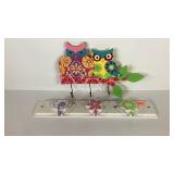 Owl and flower wall hooks