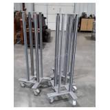 Three Commercial Rolling Display Racks, lockable