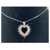 Sterling silver heart necklace 18in