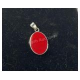 Sterling silver sponge coral pendant