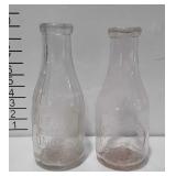 2 dairy bottles Fairfield farms and Athens Dairy,