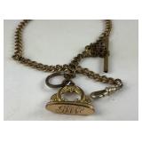 Gold filled pocket watch chain with FOB