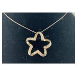 Sterling silver and clear stone necklace 17in