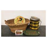 Landry basket, serving tray, Smith goggles,